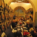 eating in the candle lit cellar room